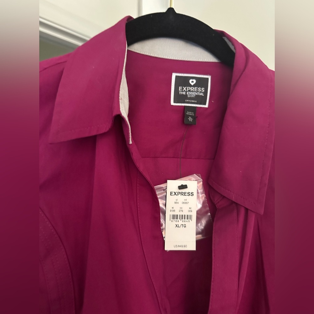 Brand New Express Essentials Blouse. Deep Magenta size XL